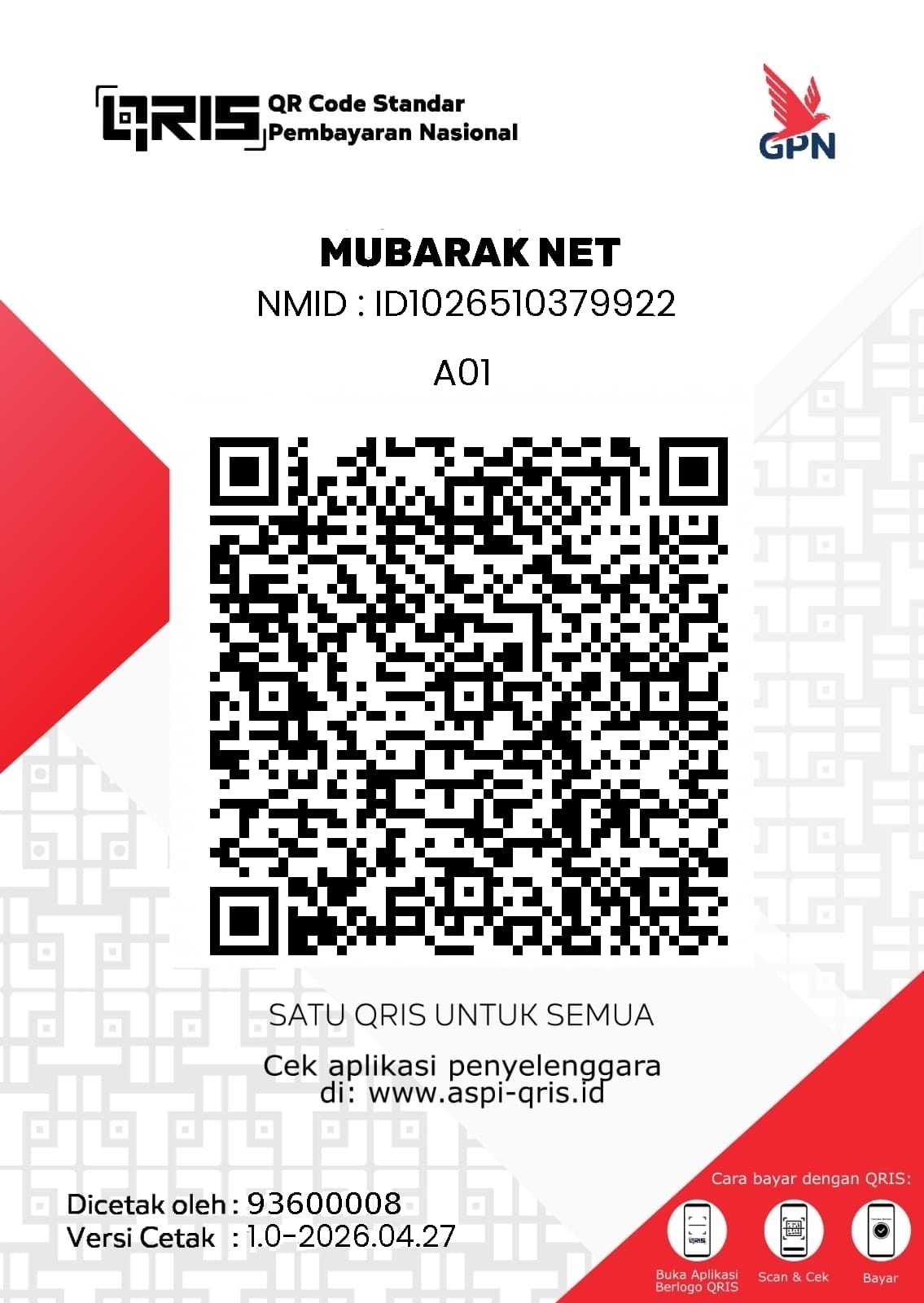 QRIS Pembayaran Mubaraq.net